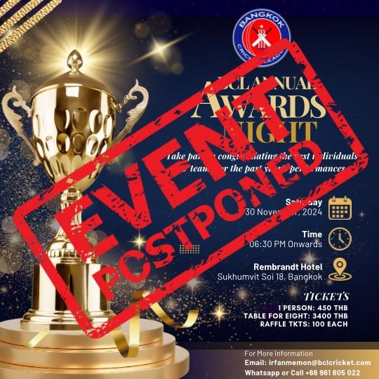 Important Announcement: BCL Awards Night Postponed